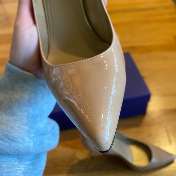 STUART WEITZMAN PATENT LEATHER NUDE PUMPS WORN ONCE - Picture 8 of 13